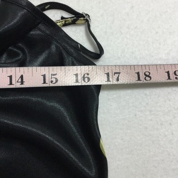 KIMONO SZ M black floral robe and slip pajama lounge 2 piece set NEW B115 - Picture 7 of 11